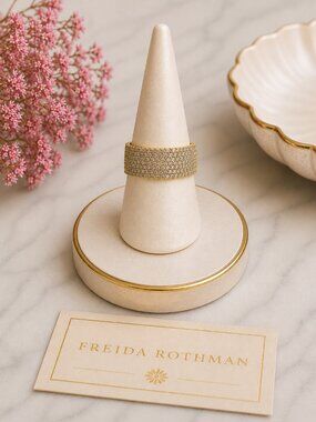 Freida Rothman Vault Pave Cigar Band Ring Size 10 NEW $99 MSRP